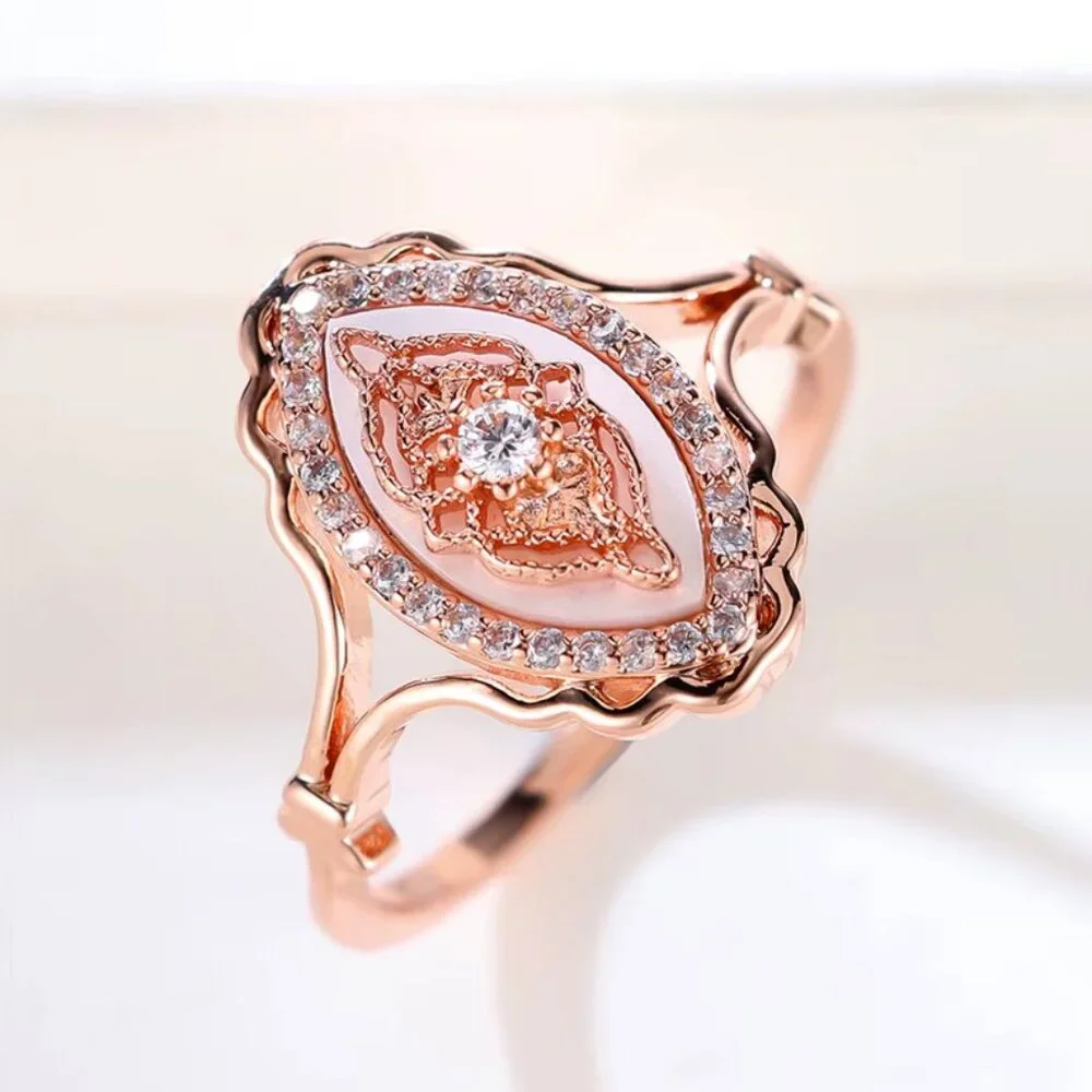 14k Rose Gold Diamond Ring Band